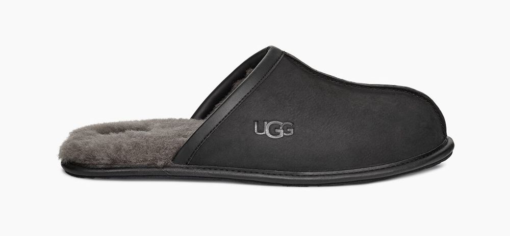 Ugg Slipper Mens - Ugg Scuff Slip-On Black - 793UHKFXL